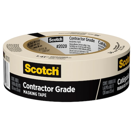 SCOTCH 1.41" x 60 Yds Tan Scotch Contractor Grade Masking Tape 2020-36AP